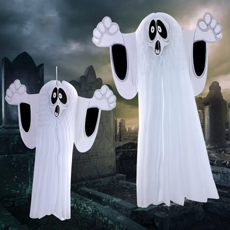 Colgante de Fantasma 3D para Halloween – Decoración Festiva de Terror