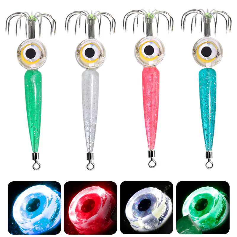Señuelo Calamar Weihe LED – Gancho Luminoso Subacuático para Pesca - imagen 5