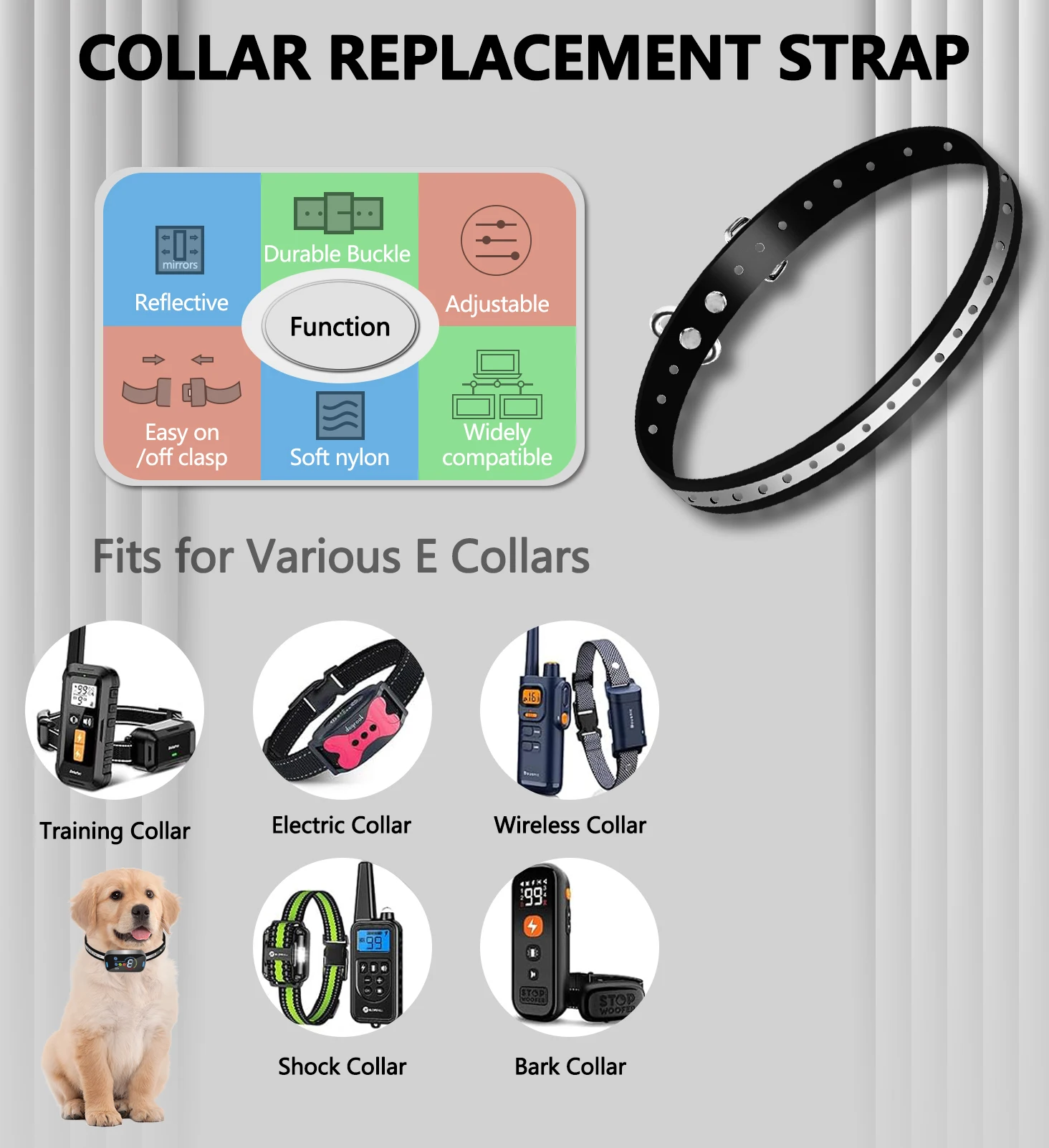 Receptores de choque ajustables para entrenamiento canino