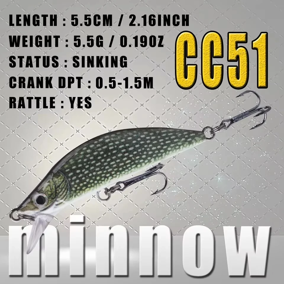 Señuelo hundimiento Walk Fish – Pececillo japonés 55mm lubina y perca - imagen 5