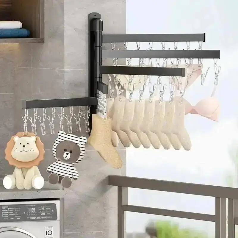 Tendedero plegable sin perforaciones – cuelga ropa y calcetines - imagen 3