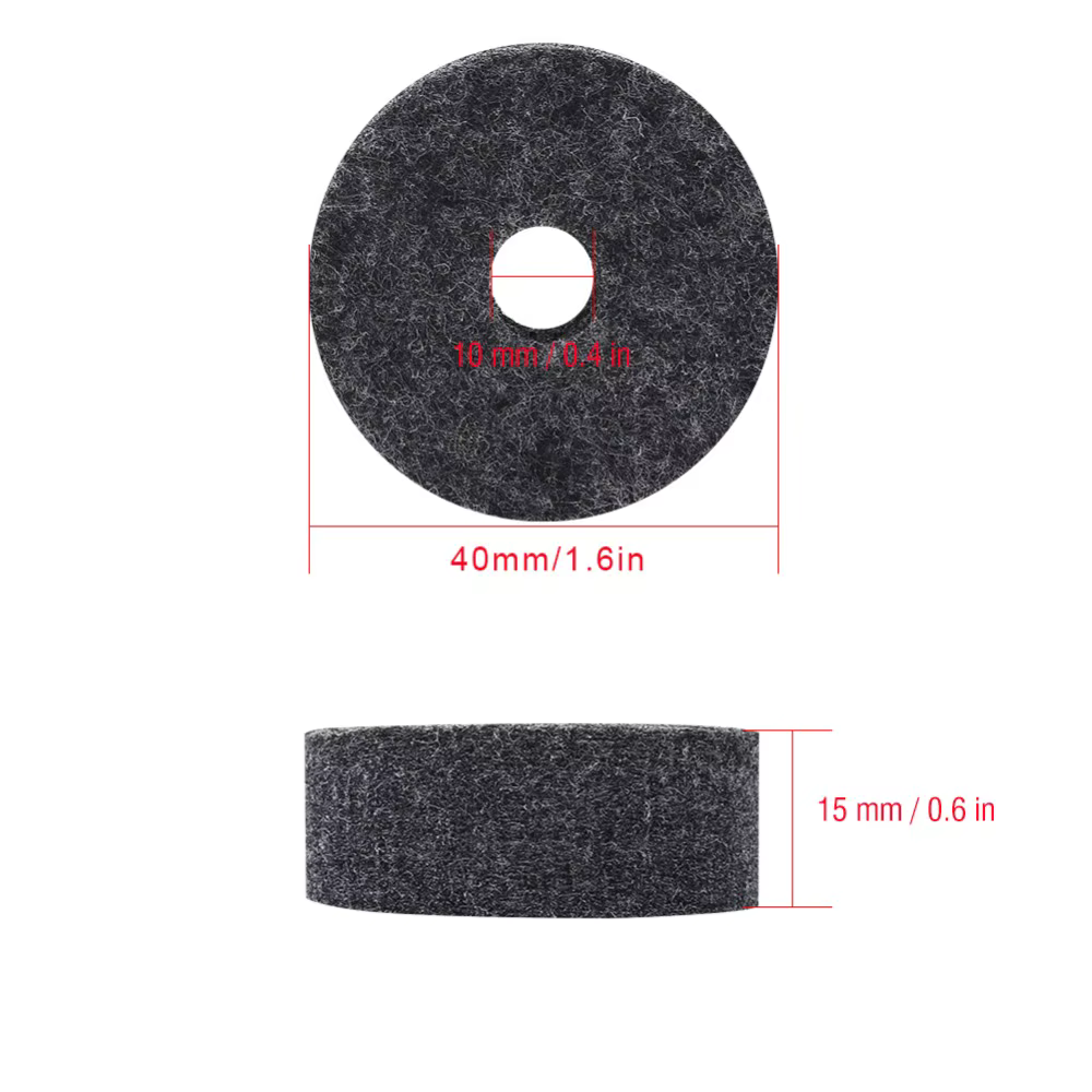 Almohadillas de fieltro gris y negro para platillos