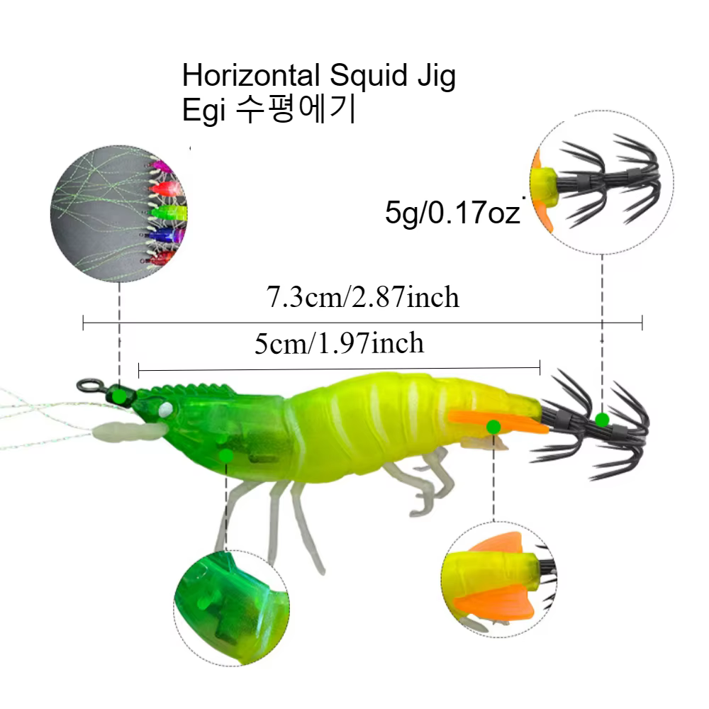 Señuelo de camarón 7 cm luminiscente de hundimiento lento - imagen 2