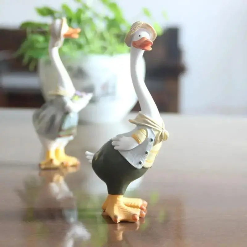 Estatua de pato en resina para jardín – Decoración artesanal - imagen 2