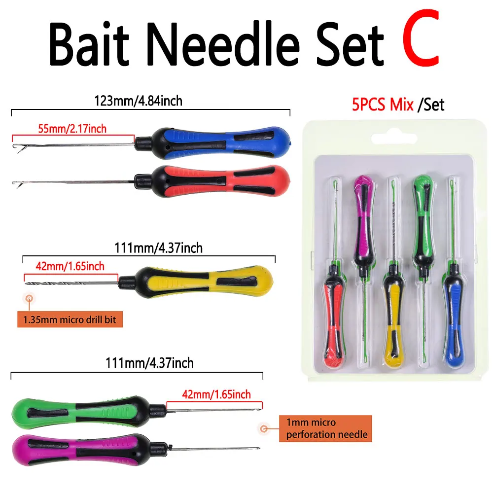 Agujas para boilies de carpa inox: taladro de cebo y empalme