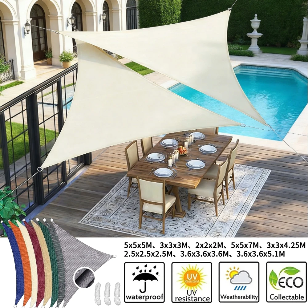 Toldo triangular impermeable para camping y terraza, protección solar