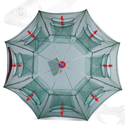 Red de pesca automática plegable en nailon – malla para cangrejos