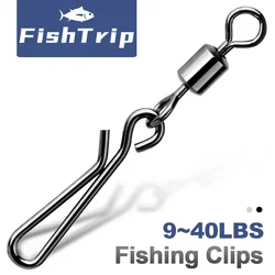 Giratorio de pesca FishTrip con mosquetón de acero inoxidable
