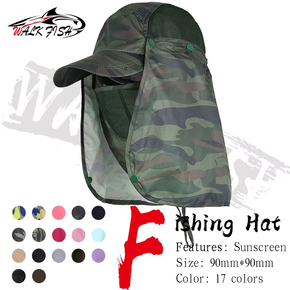 WALK FISH Sombrero de pesca UV secado rápido cubre cuello y cara