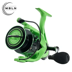 Carrete giratorio MBLN de aluminio liso para pesca con señuelo