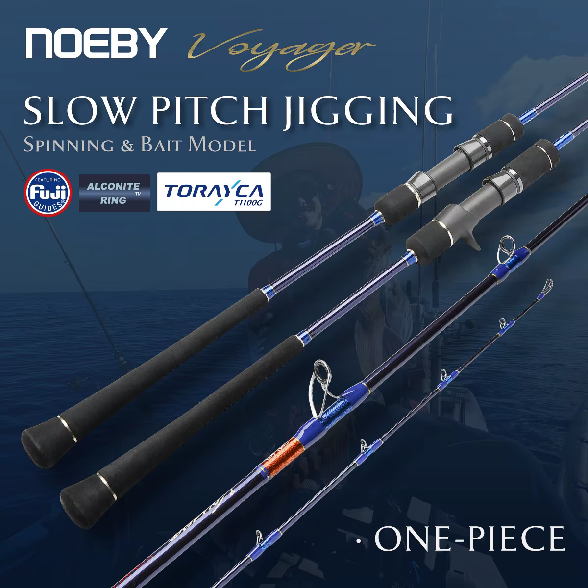 Noeby Voyager caña jigging lenta/rápida Fuji para pargo y atún