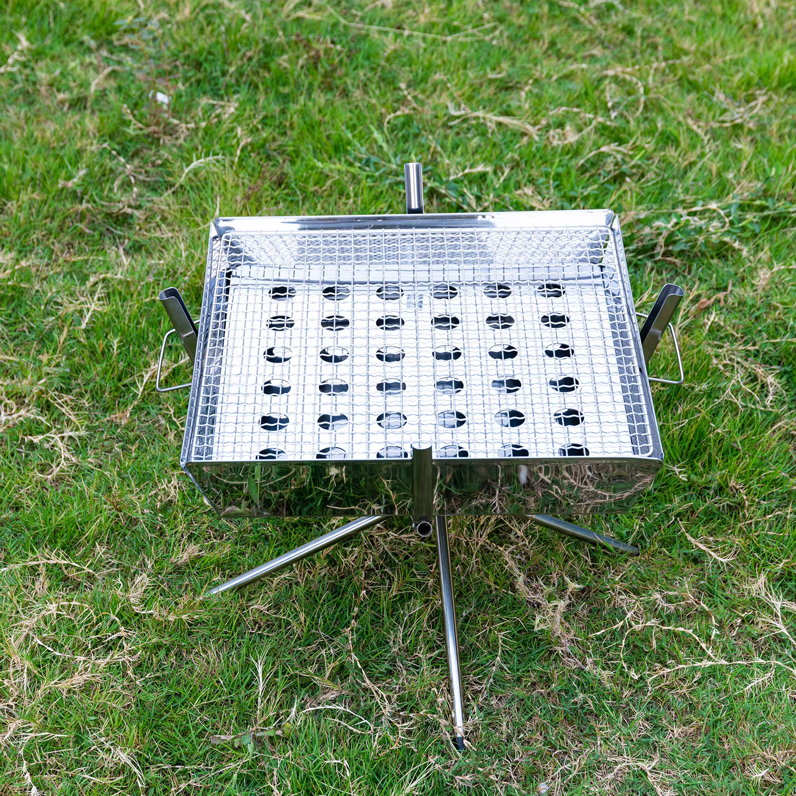 Goture Estufa Camping Multifuncional – Parrilla y Mesa de Leña en Acero Inoxidable - imagen 4