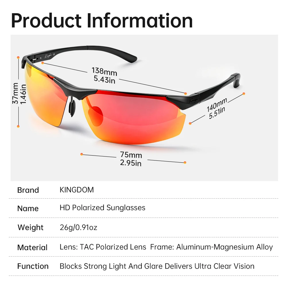 Kingdom HD Gafas de sol polarizadas resistentes agua salada - imagen 2