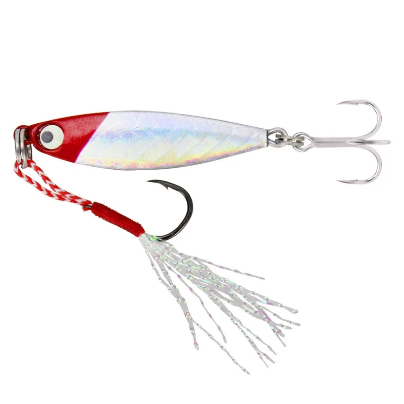 Señuelo de pesca metálico WLDSLURE con anzuelo triple y simple