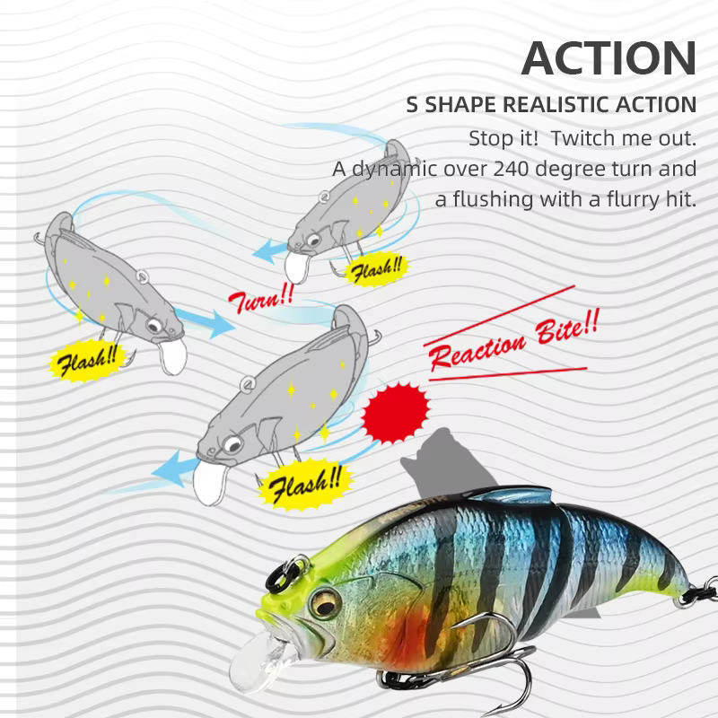 Señuelo crankbait flotante con vibración para trucha y lubina - imagen 2