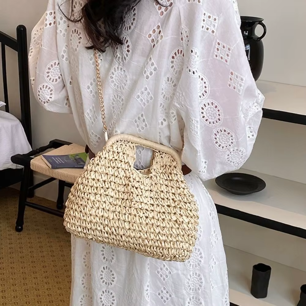 Bolso bandolera de paja para playa y viajes - imagen 5
