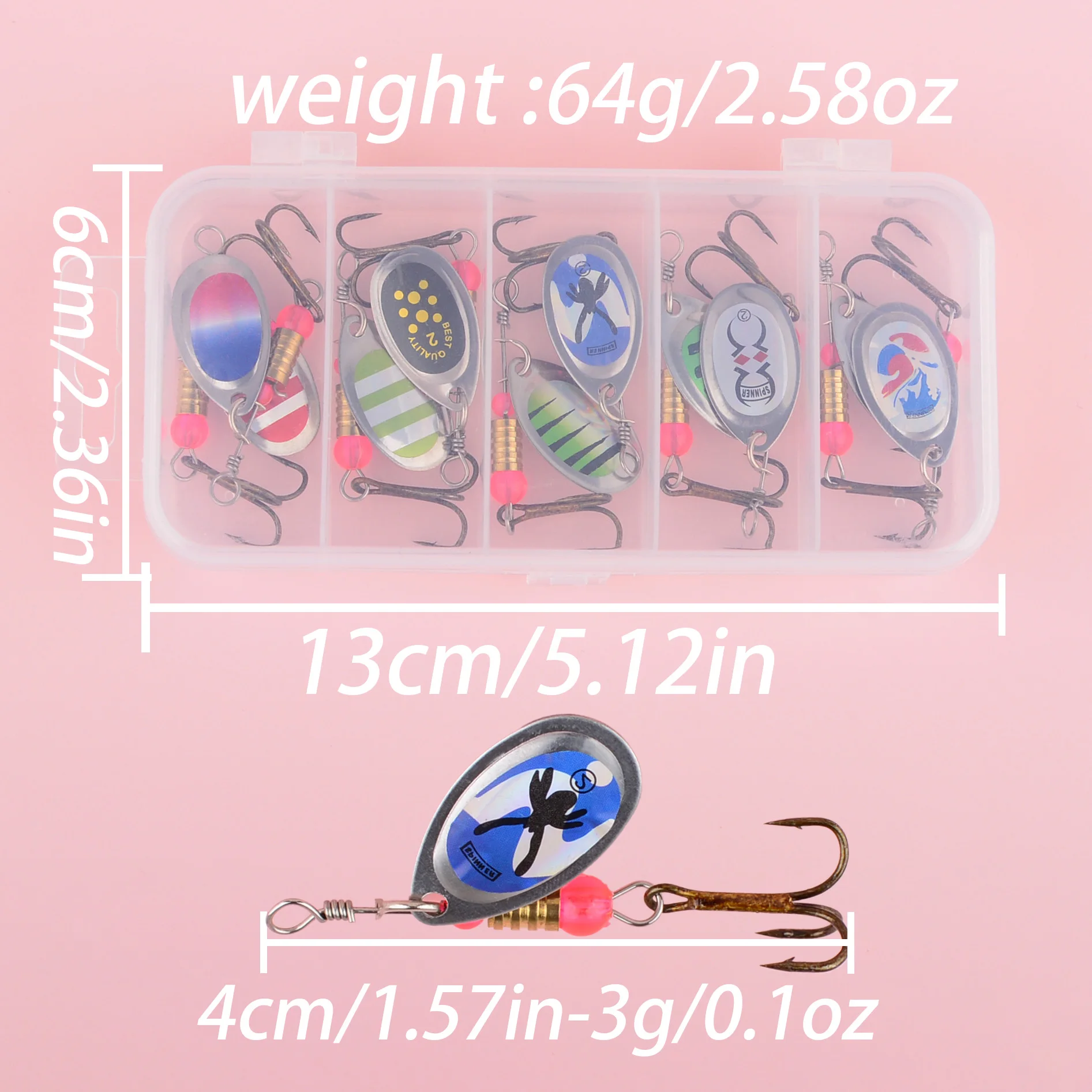 Cucharas metálicas giratorias para lucio con paletas - imagen 4