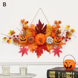 Colgante decorativo Halloween hoja de arce y calabaza para pared