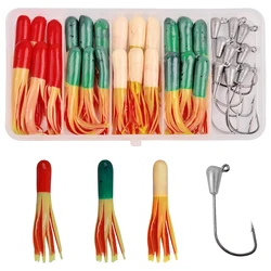 Juego señuelos de tubo cebos suave para trucha lubina