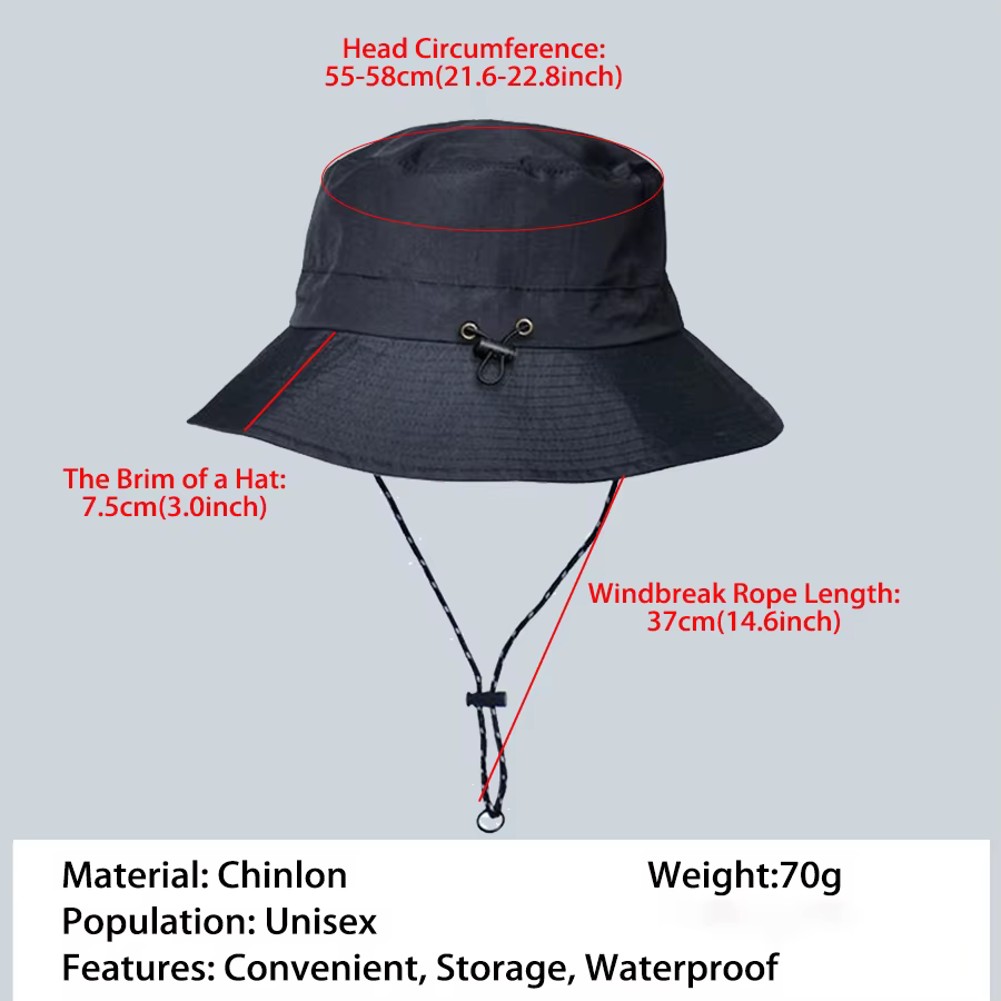 Sombrero de pesca impermeable con protección UV y ala ancha - imagen 5