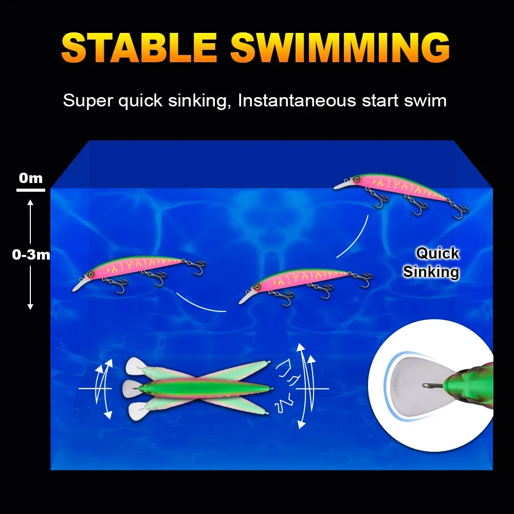 GREENSPIDER Wobbler pececillo de ABS — señuelo duro para spinning - imagen 4