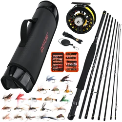 Goture Caña de pesca con mosca - Combo completo con carrete y línea