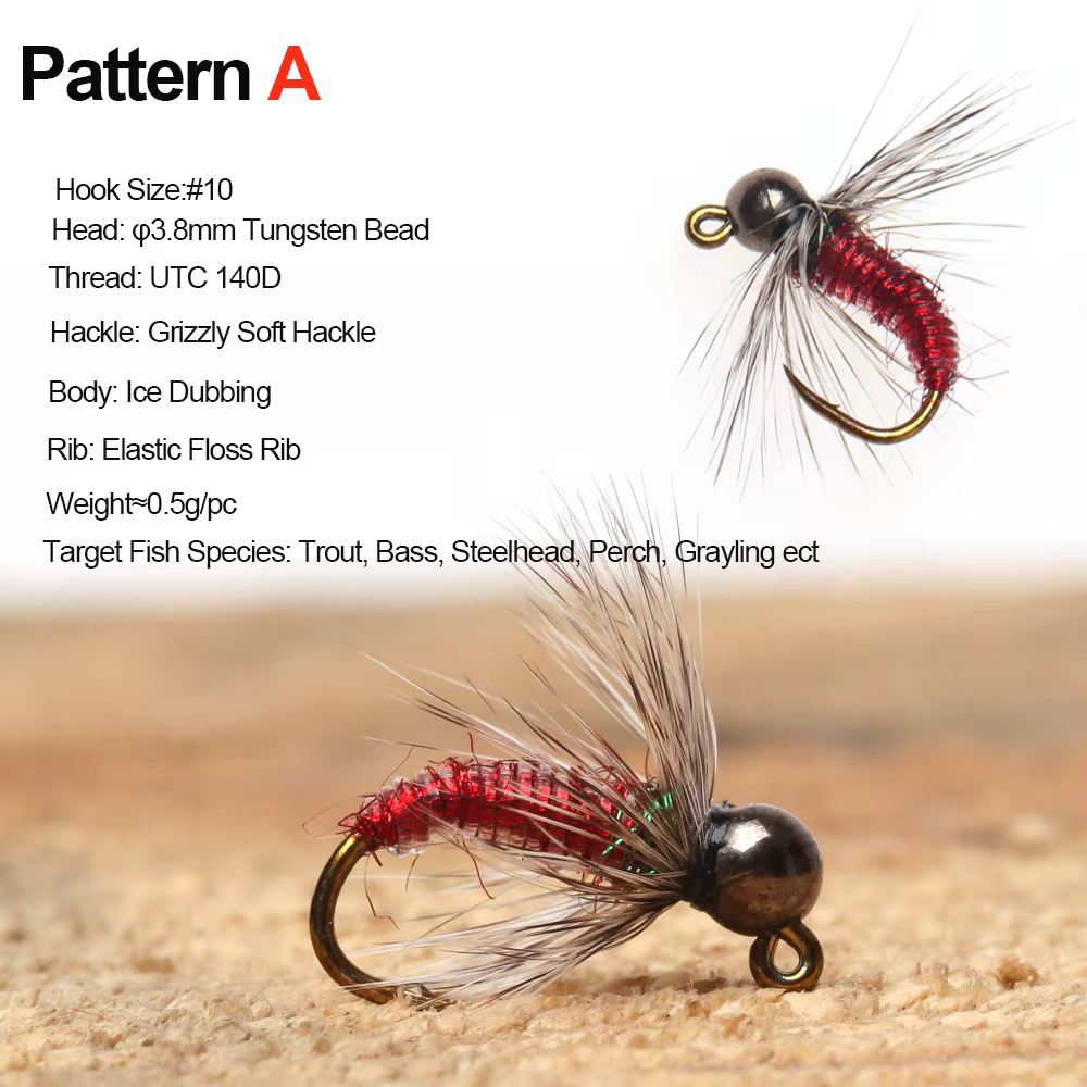 ICERIOIO #10 Cabeza Jig Tungsteno Ninfa – Para trucha y lubina - imagen 3