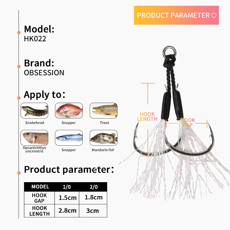 Obsesión HK022 Anzuelos jigging lento con púas de acero – auxiliar - imagen 4