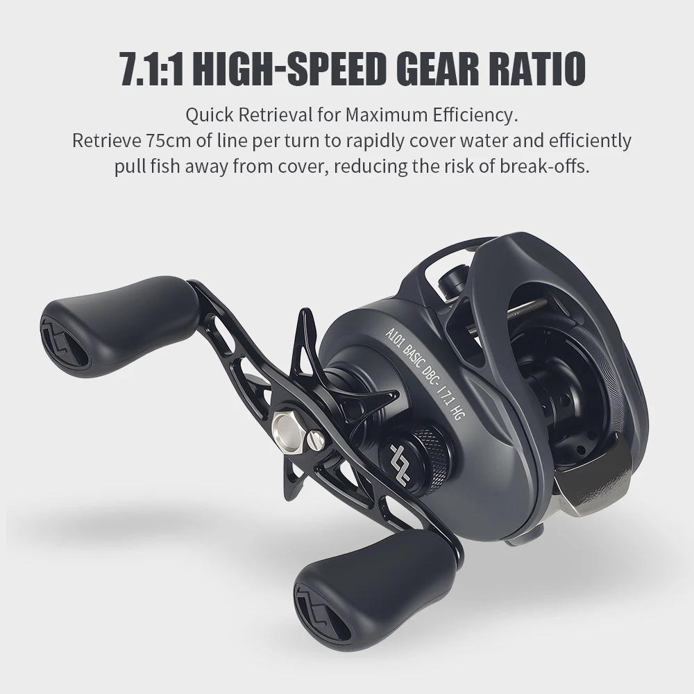 Carrete baitcasting LOONGZE Airlite perfil bajo frenos magnéticos - imagen 3