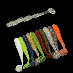 Larvas de gusano vinilo tipo jig cola T pesca carpa