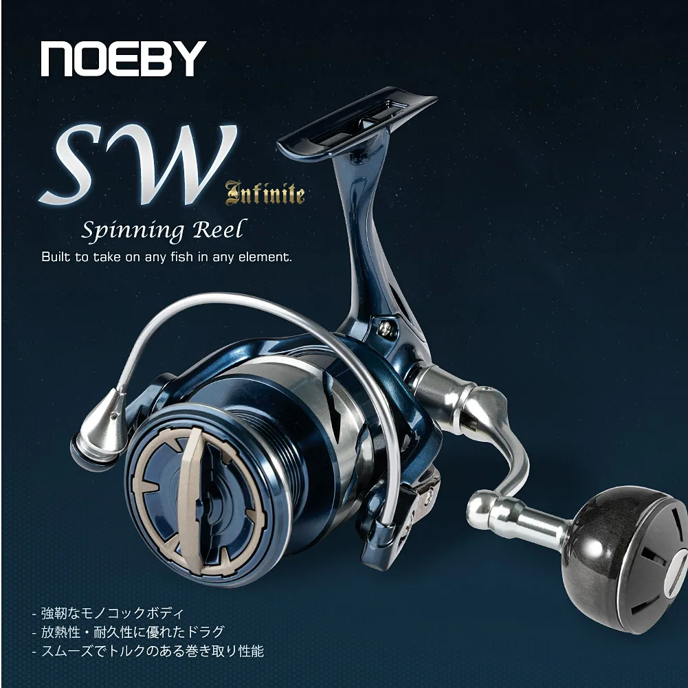 Carrete Spinning Noeby Aluminio Marino – Agua Salada - imagen 2