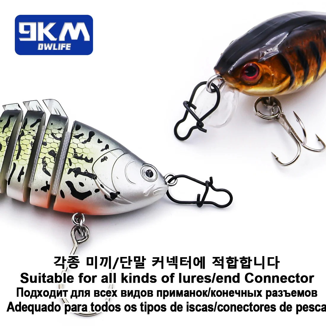 Conector rápido para clip de pesca acero inoxidable agua salada