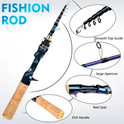 PROBEROS Caña telescópica de carbono para spinning y baitcasting