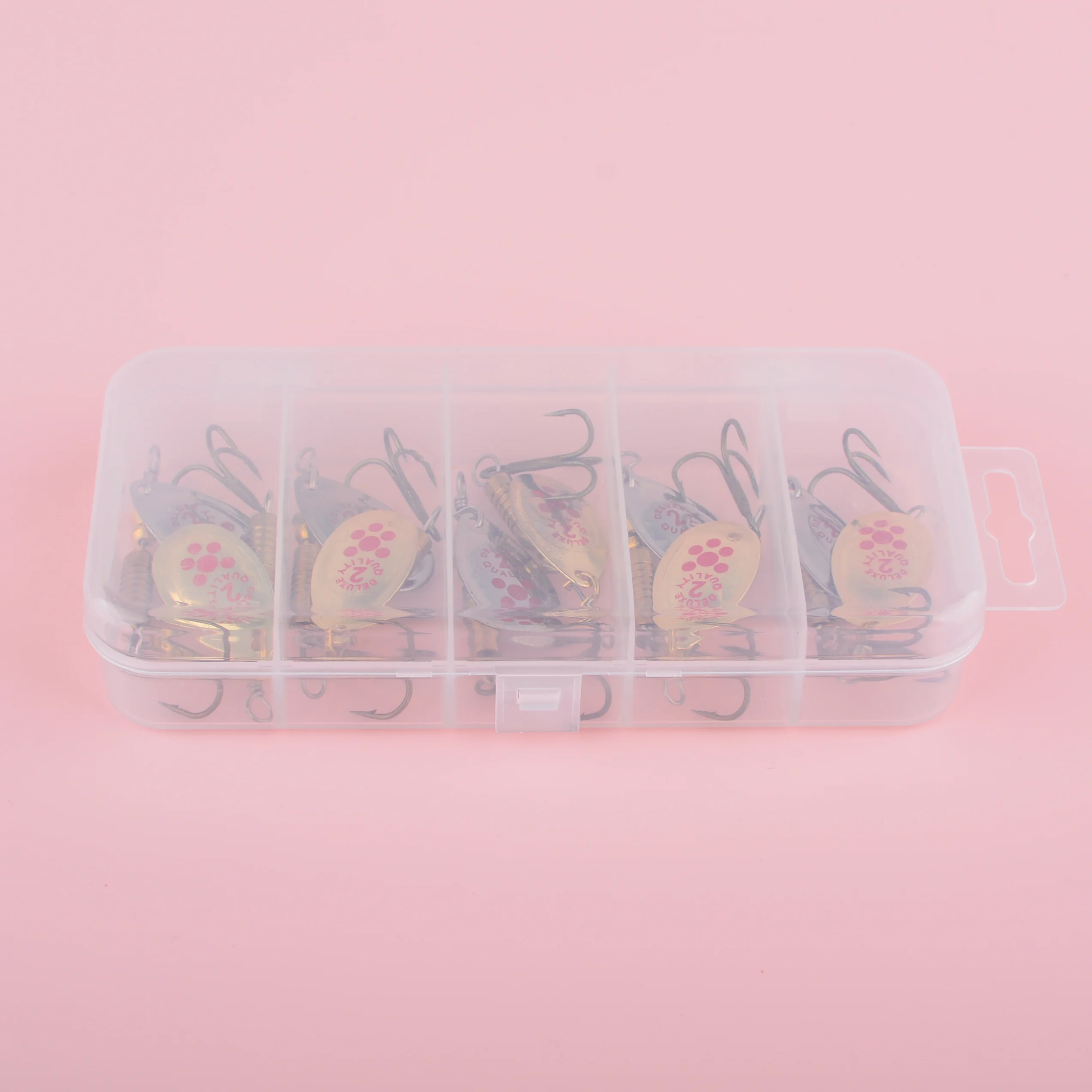 Señuelos metálicos tipo spinner en caja