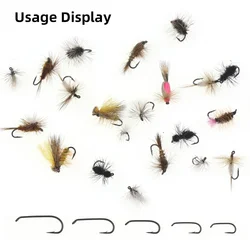 Vampfly anzuelos de mosca seca – Vástago largo y alambre fino