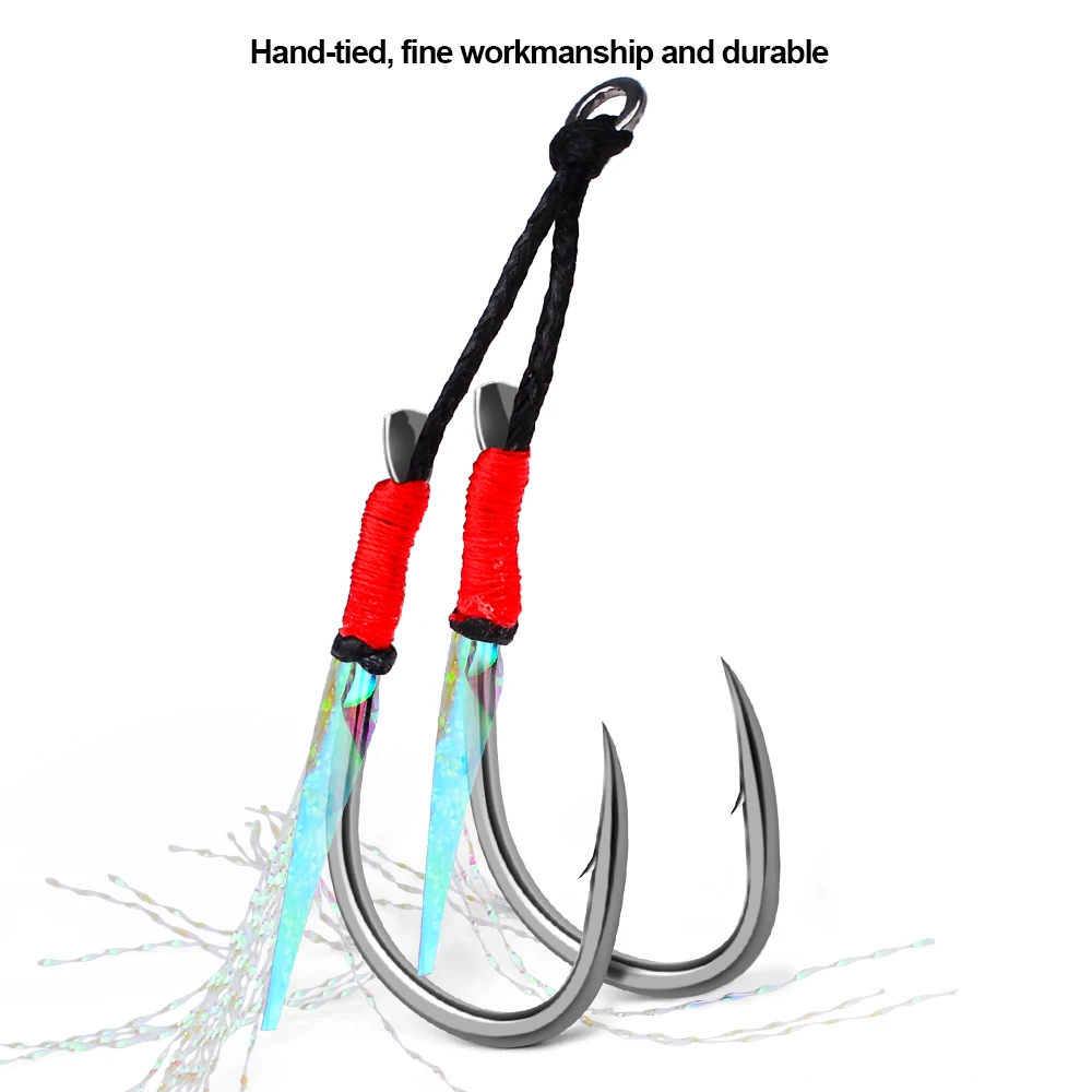 Anzuelos Jigging Proberos con borlas reflectantes multicolor acero - imagen 5