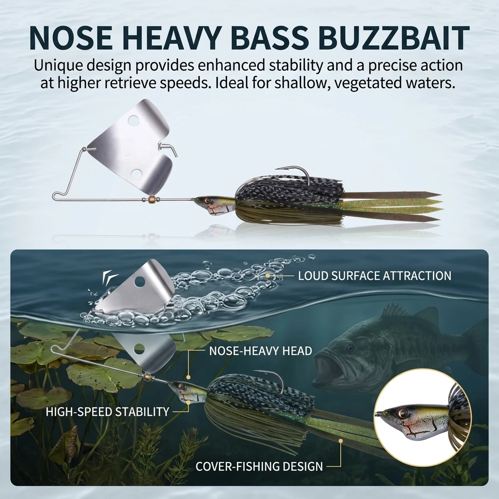 Spinnerbait serpiente realista compuesto para pesca en agua dulce - imagen 2
