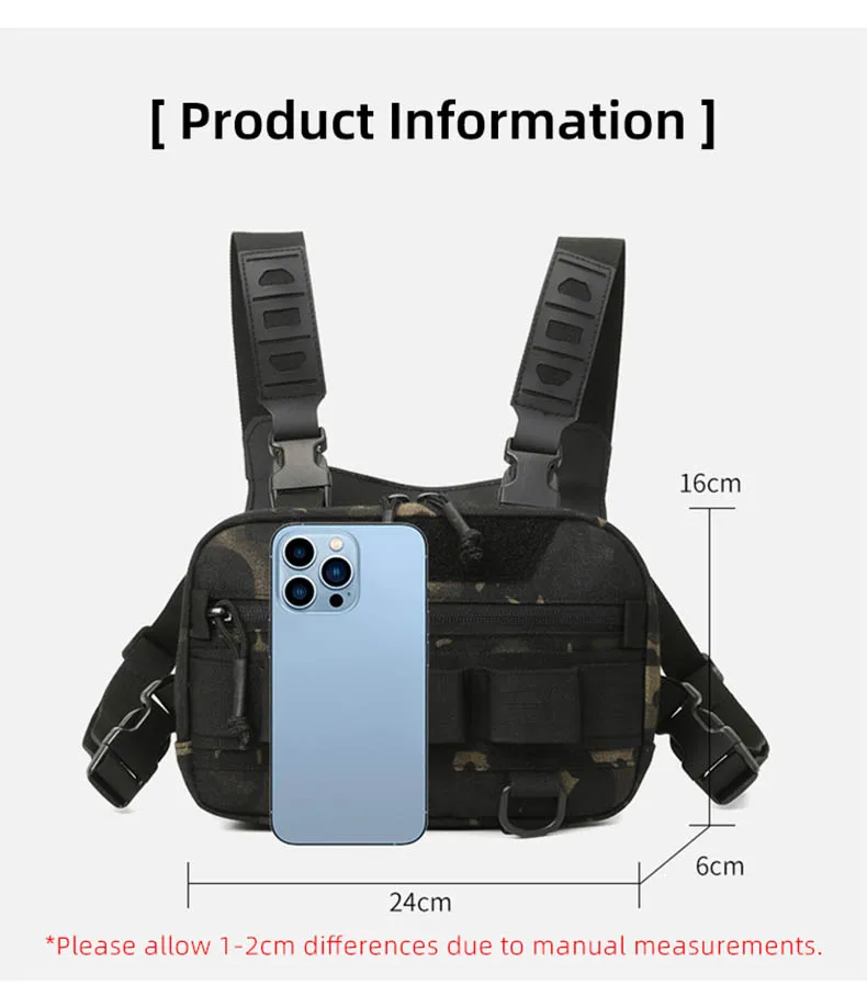 Bolsa táctica impermeable de nailon con sistema Molle
