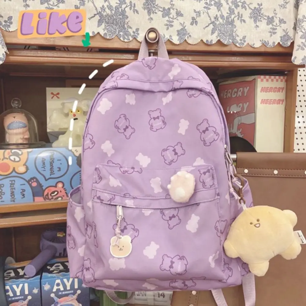 Mochila de pesca en lona robusta gran capacidad con diseño oso - imagen 2