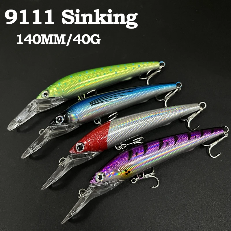 Wobbler Trolling Minnow hundimiento para lubina en mar profundo - imagen 3