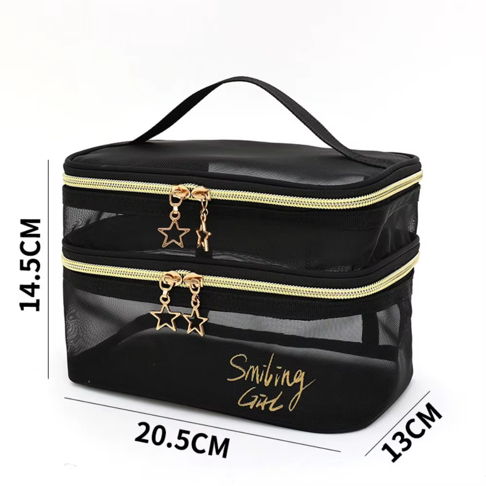 Bolsa de cosméticos de viaje Nylon doble capa para mujer - imagen 5