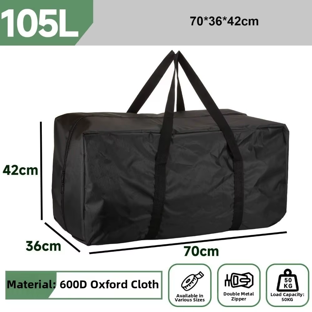 Bolsa de pesca en tela Oxford negra – Almacenaje para exterior y viaje