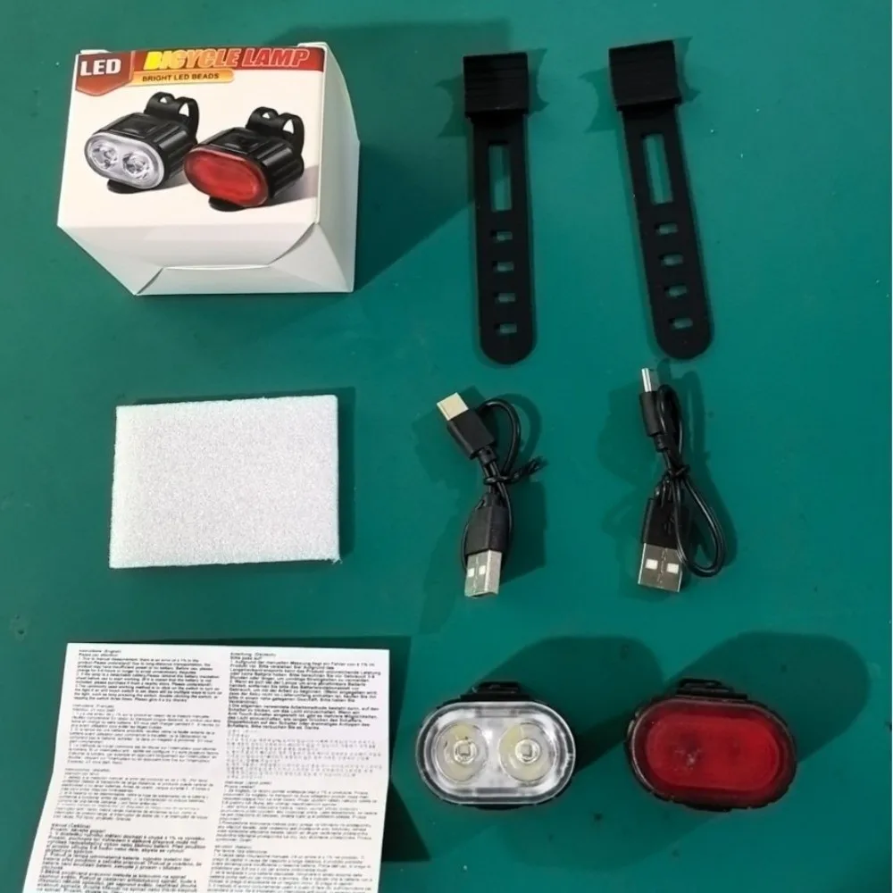 Juego de luces LED recargables para bicicleta de alto brillo - imagen 2