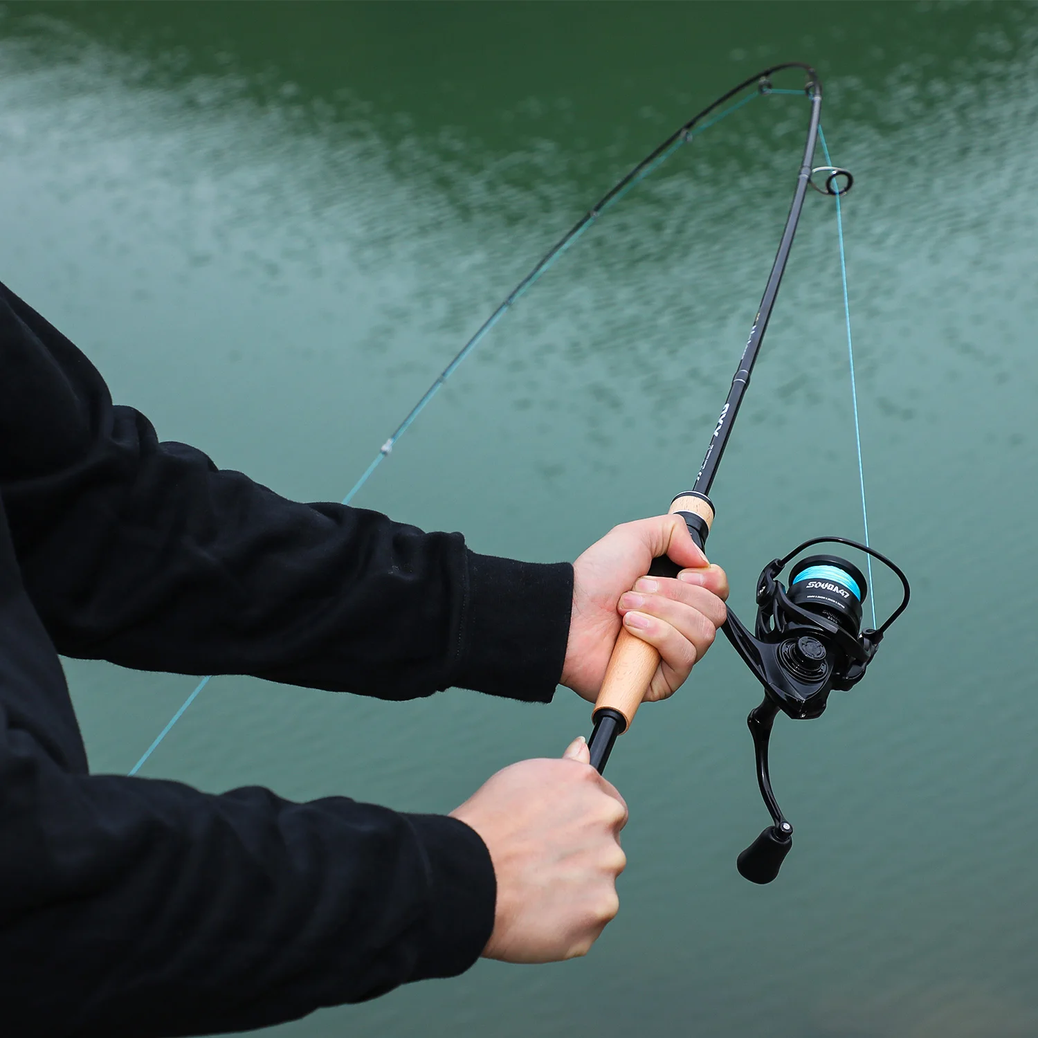 Sougayilang Combo caña y carrete de carbono 7-14lb – 5.2:1 para lubina - imagen 4