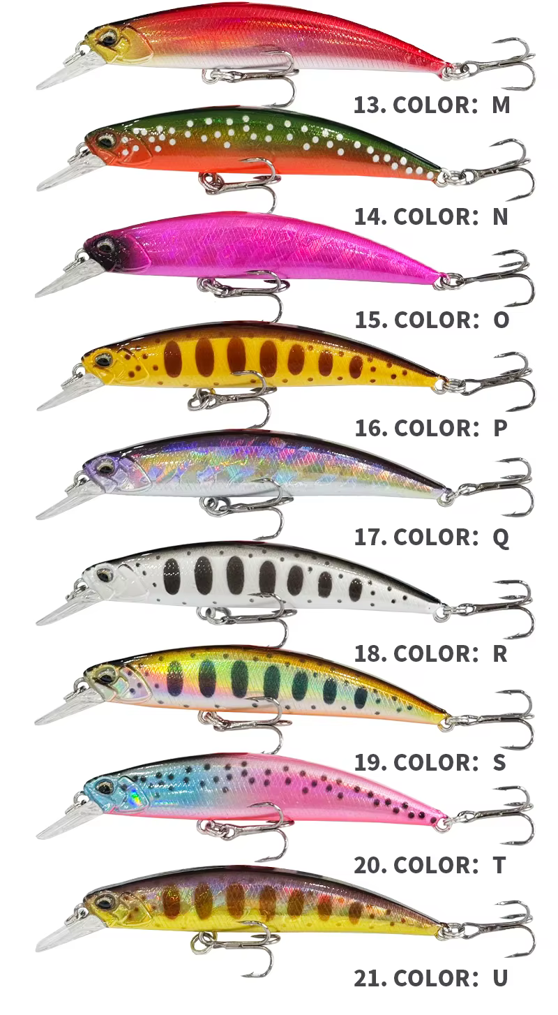 Señuelo de pesca minnow hundimiento con anzuelos triples listos para usar
