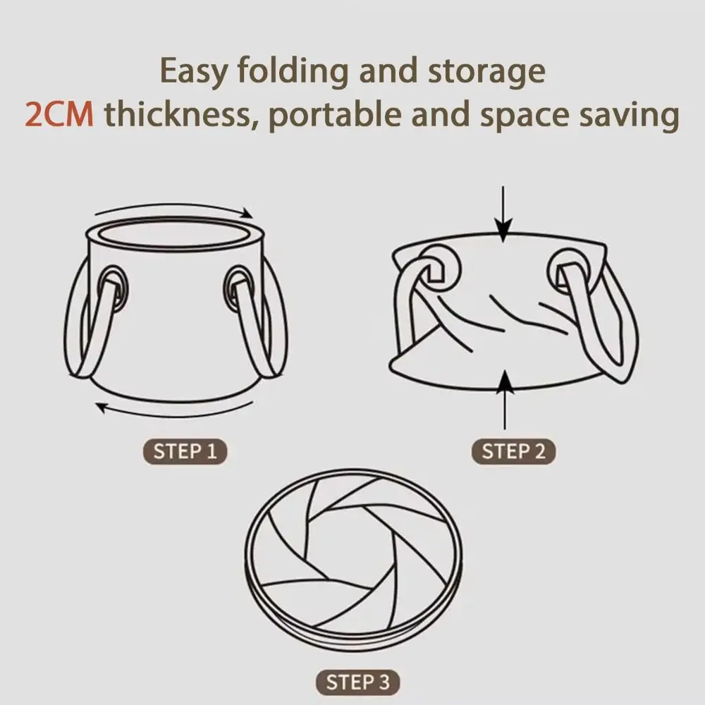 Cubo plegable portátil para camping y pesca