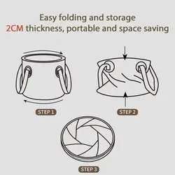 Cubo plegable portátil para camping y pesca