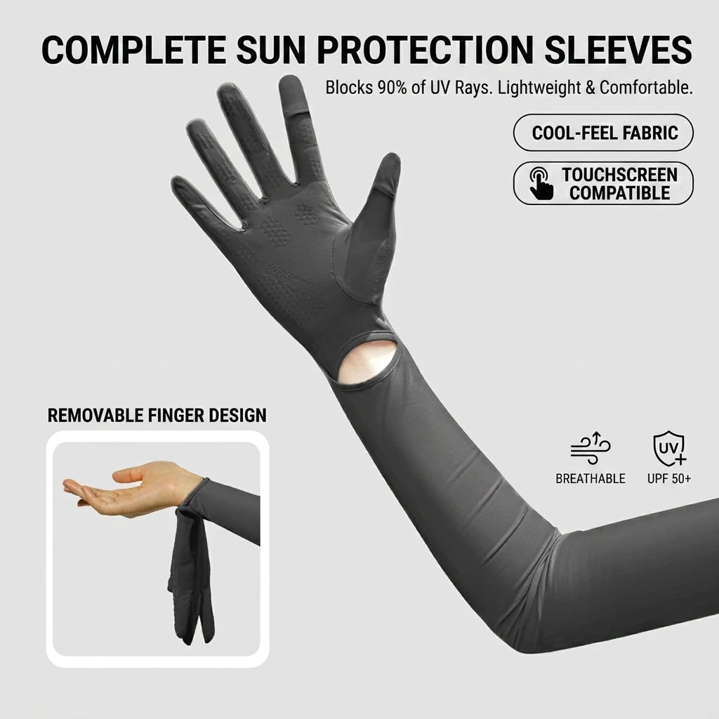 Manga protectora solar ligera para deporte