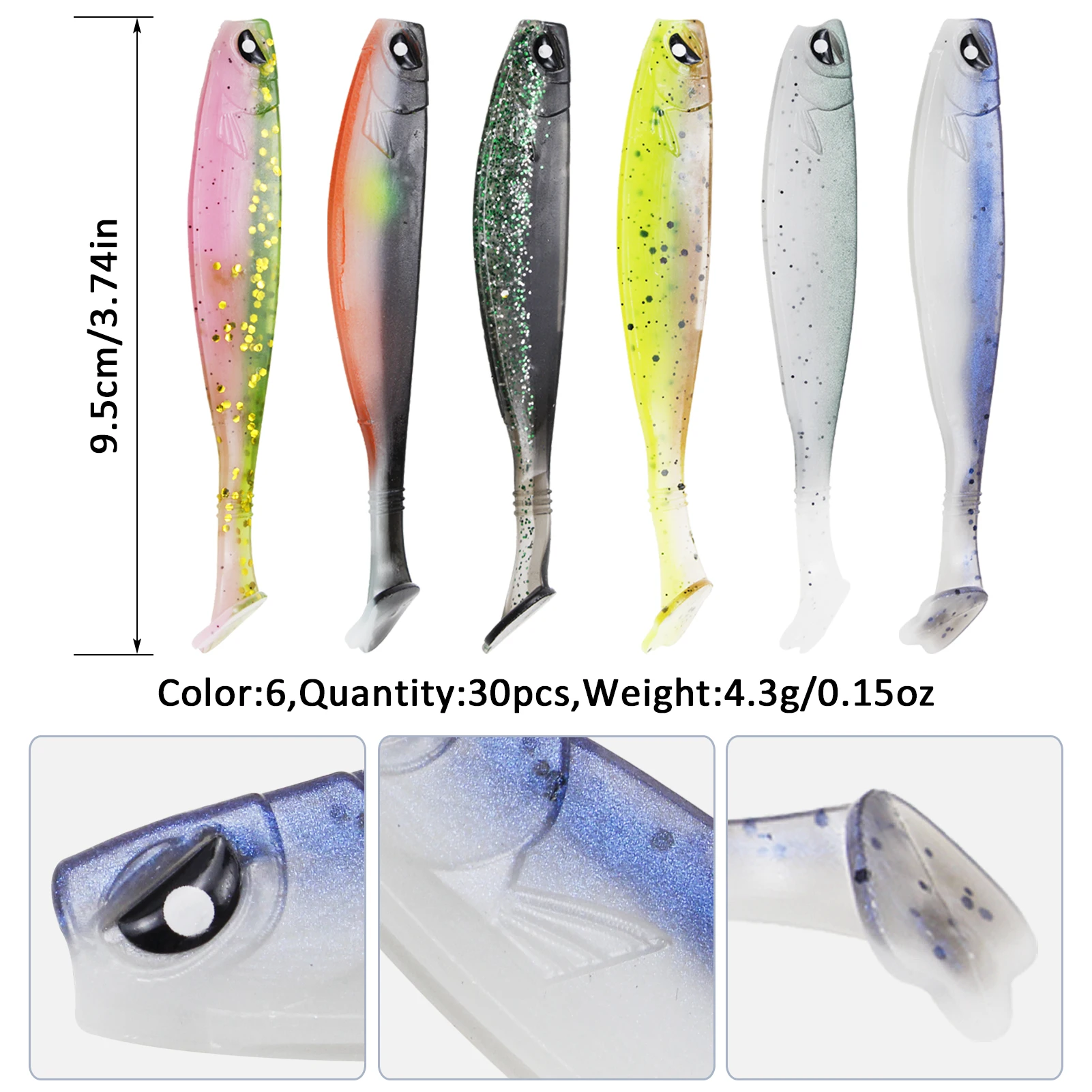 Free Fisher señuelos luminosos tipo swimbait con jig head - imagen 3