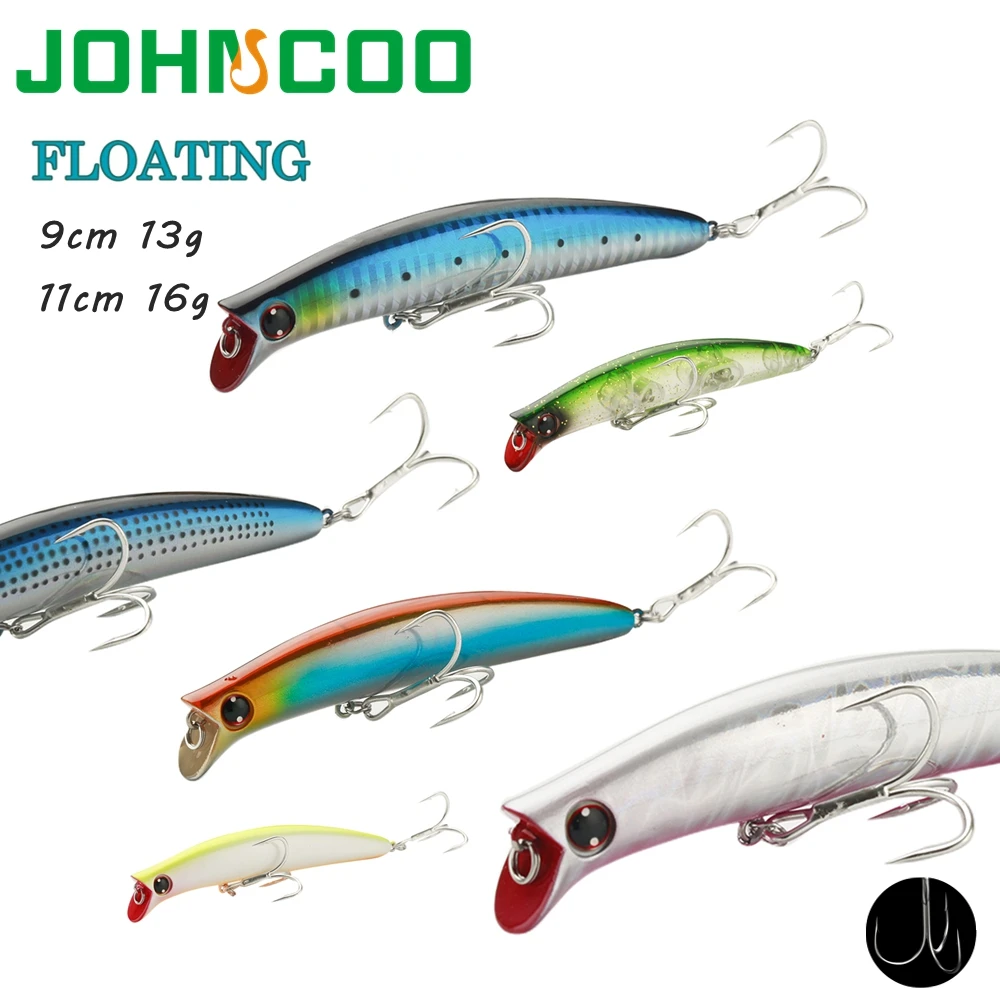 Minnow Wobbler flotante para lubina cebo duro